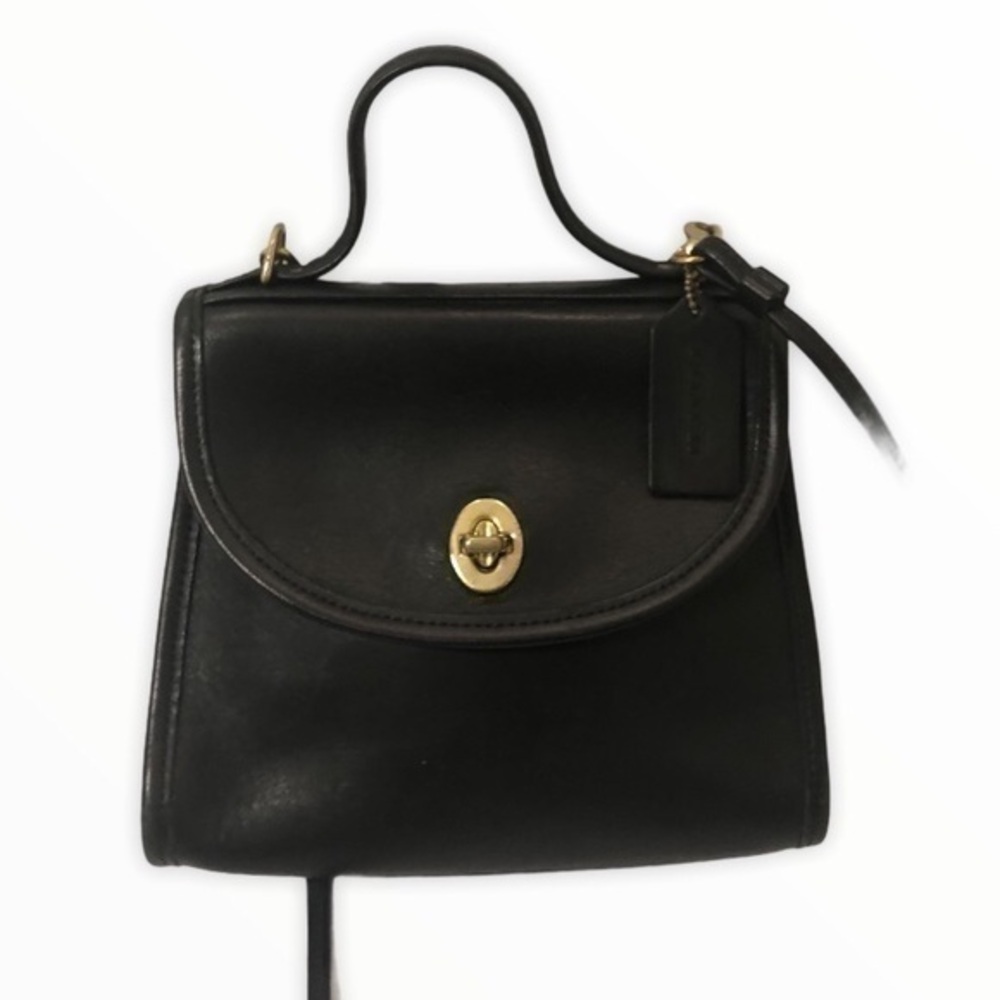 Coach black leather rare Regina crossbody bag 9983